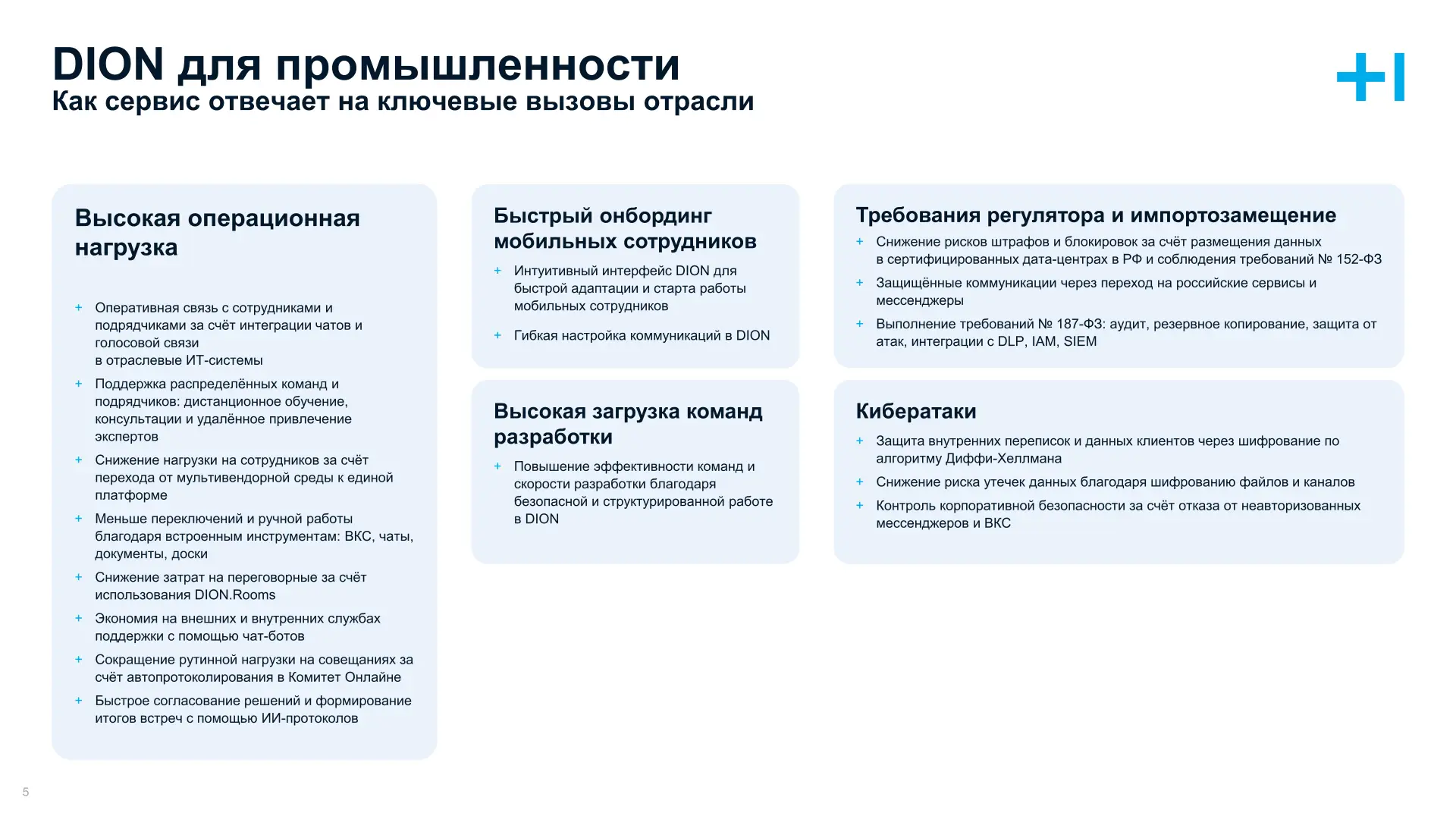 Dion для промышленности