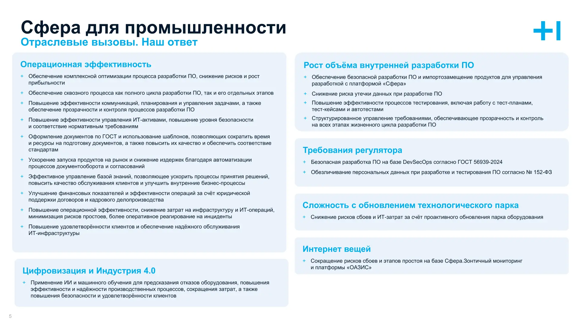 Сфера для промышленности